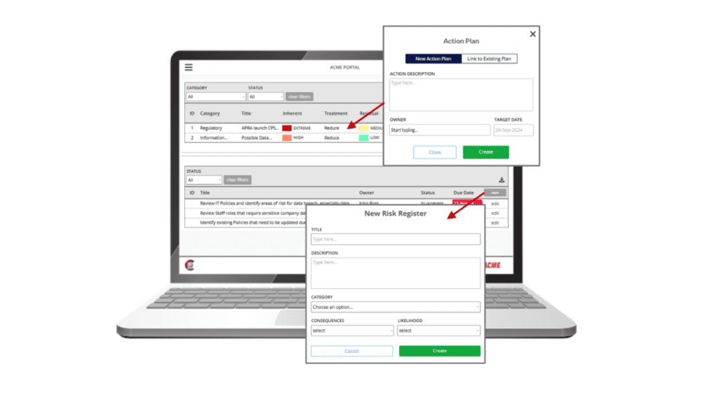 Risk registers and associated action plans